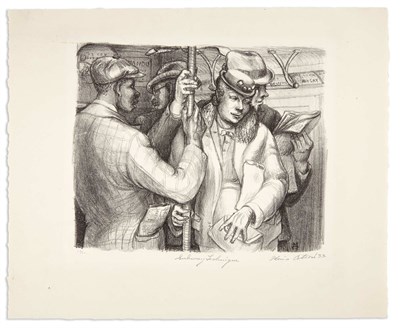 Lot 402 - Minna Citron SUBWAY TECHNIQUE Lithograph, 1933,...