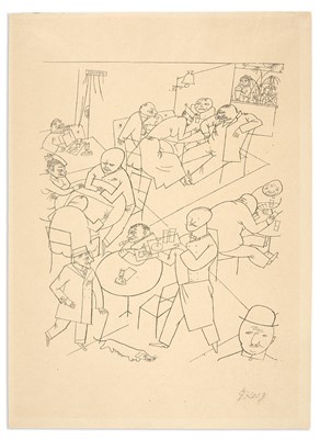 Lot 438 - George Grosz (1893-1959) CAFÉ (DÜCKERS SI 41)...