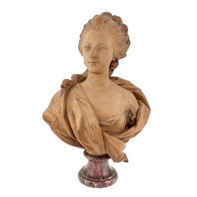 Lot 543 - Louis XVI Style Terra Cotta Bust of a Woman...