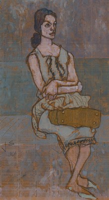 Lot 2057 - Joseph Solman American, 1909-2008 Subway Rider,...