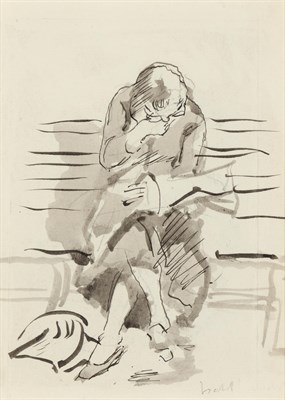 Lot 42 - Isabel Bishop American, 1902-1988 Girl Reading...