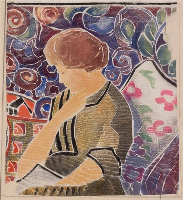 Lot 390 - Cora Boone (1871-1953) [WOMAN READING] White...