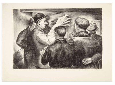 Lot 405 - Minna Citron READERS Lithograph, 1937, on wove...
