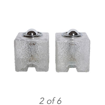 Lot 344 - Pair of Chrome Plated Metal and Glass Hanging...
