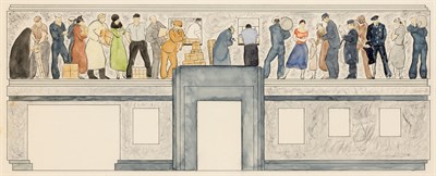 Lot 122 - Dan Dickey American, 1910-1961 Mural Study for...