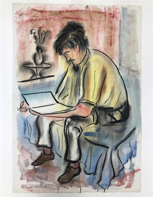 Lot 198 - Theo Hios American, 1908-1999 Stamos Reading...