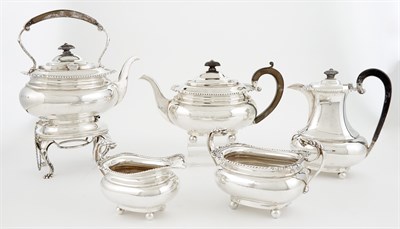 Lot 300 - English Sterling Silver Five-Piece Tea Service...