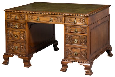 Lot 244 - George III Style Mahogany Pedestal Desk The...