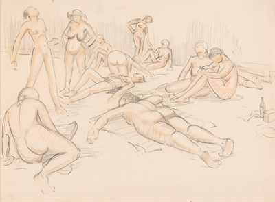 Lot 242 - Edna Lawrence American, 1898-1987 Nude Beach,...