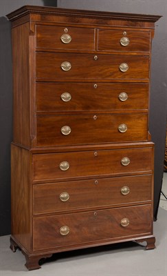 Lot 432 - George III Mahogany Chest-on-Chest Last...