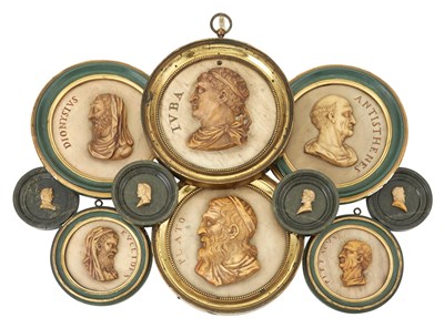 Lot 520 - Group of Ten Marble Italian Portrait Relief...
