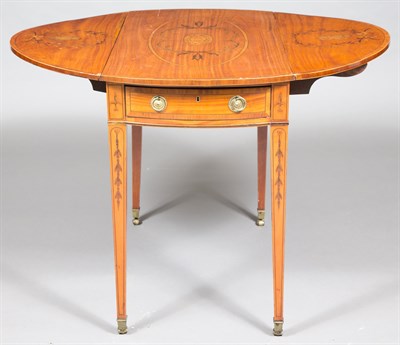 Lot 376 - George III Style Inlaid Satinwood Oval...