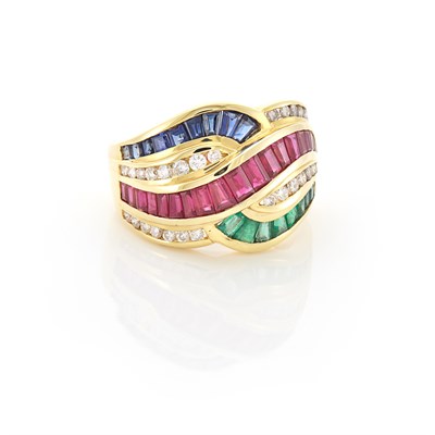 Lot 1527 - Gold, Gem-Set and Diamond Ring