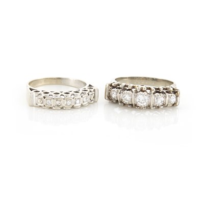 Lot 1565 - Two White Gold and Diamond Rings