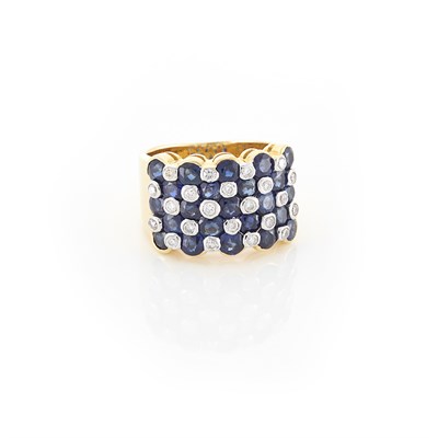Lot 1512 - Gold, Sapphire and Diamond Ring