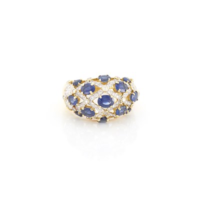 Lot 1582 - Gold, Sapphire and Diamond Ring