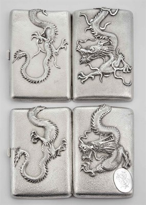 Lot 296 - Pair of Chinese Silver Cigarette Cases Luen...