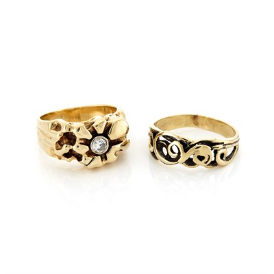 Lot 1541 - Two Gold and Diamond Rings