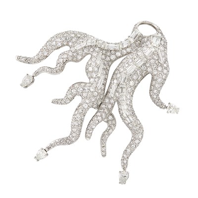 Lot 454 - Platinum and Diamond Brooch