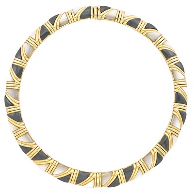 Lot 286 - Gold, Mother-of-Pearl and Hematite Necklace, Bulgari