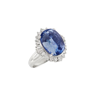 Lot 106 - Platinum, Sapphire and Diamond Ring
