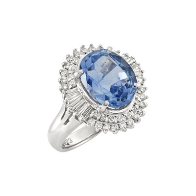 Lot 260 - Platinum, Sapphire and Diamond Ring