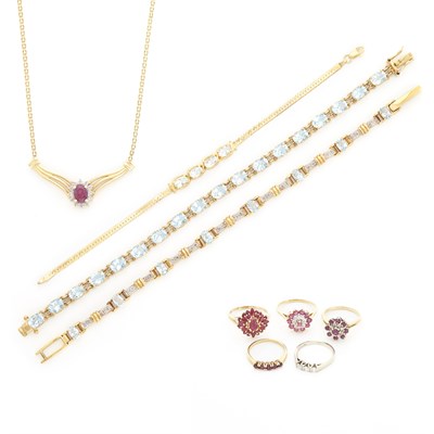 Lot 1372 - Group of Gold, Silver, Metal, Synthetic and Colored Stone Jewelry