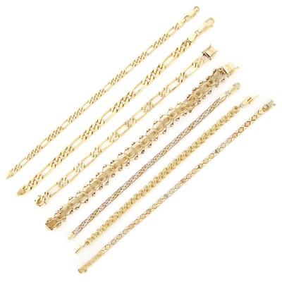 Lot 1632 - Group of Gold Bracelets