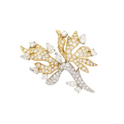 Lot 325 - Gold, Platinum and Diamond Brooch