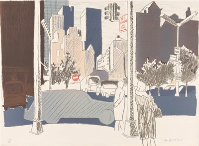 Lot 183 - Fairfield Porter STREET SCENE (L. 18) Color...