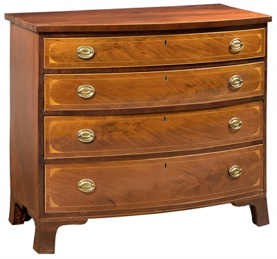 Lot 440 - Federal Inlaid Mahogany Bow-Front Chest of...