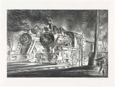 Lot 101 - Reginald Marsh SWITCH ENGINES, ERIE YARDS...