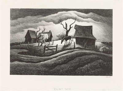 Lot 13 - Thomas Hart Benton (1889-1973) RAINY DAY (FATH...