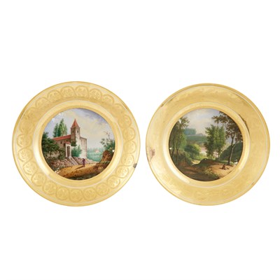 Lot 155 - Two Russian Porcelain Plates with Views...