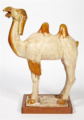 Lot 150 - Chinese Straw and Ochre Glazed Pale Pottery...