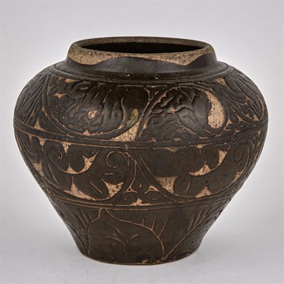 Lot 165 - Chinese Heavily-Potted Cizhou Brown Glazed...