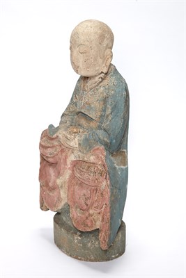 Lot 150 - Chinese Painted Gesso and Wood Figure of an...