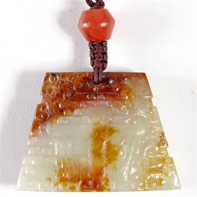 Lot 111 - Chinese Archaistic Jade 'Scabbard' Pendant...