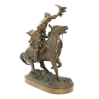 Lot 167 - Russian Bronze Group of the Tsar's Falconer...