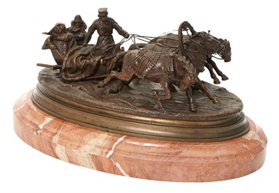 Lot 136 - Russian Bronze Group of a Winter Ride in a...