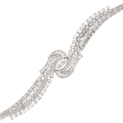 Lot 237 - Platinum and Diamond Bracelet