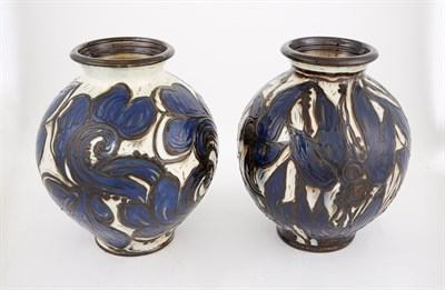 Lot 244 - Two Similar Danish Glazed Ceramic Vases Height...