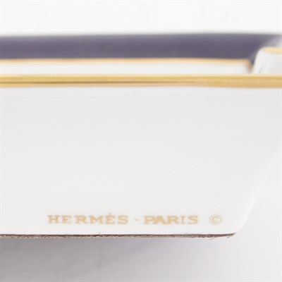 Lot 146 - Two Hermès Porcelain Ashtrays Length 7 3/4...