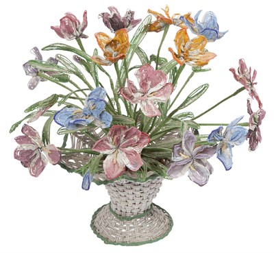 Lot 152 - French Beaded Floral Bouquet Late 19th century...