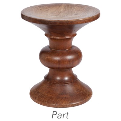 Lot 503 - Charles and Ray Eames Walnut Time Life Stool...