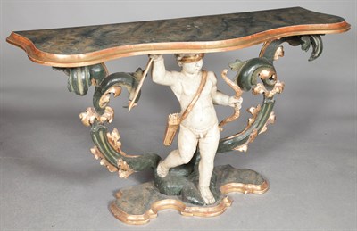 Lot 163 - Italian Baroque Faux Marble Painted and Parcel-...