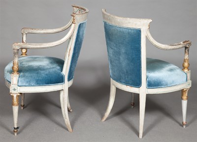 Lot 191 - Set of Four Italian Neoclassical Painted and...