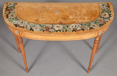 Lot 192 - George III Painted and Inlaid Satinwood Pier...