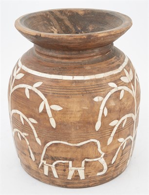 Lot 194 - Three Southeast Asian Bone Inlaid Wood Jars...
