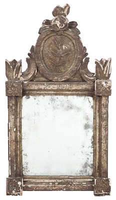 Lot 319 - Louis XVI Style Silver Leaf Small Mirror...
